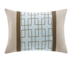 Beverly Light Blue & Brown Color Block King 7-Piece Comforter Set -Northlight Sales Store 810590778 810590777 810590776 4