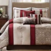 Perry Red & Brown Medallion Jacquard Queen 7-Piece Comforter Set -Northlight Sales Store 810590781 810590780 810590779 1 2