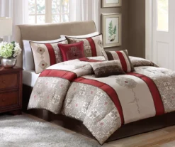 Perry Red & Brown Medallion Jacquard California King 7-Piece Comforter Set -Northlight Sales Store 810590781 810590780 810590779 2 1