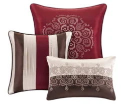 Perry Red & Brown Medallion Jacquard Queen 7-Piece Comforter Set -Northlight Sales Store 810590781 810590780 810590779 3 2