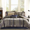 Rick Navy & Beige Crisscross Twin 7-Piece Comforter Set 1 Rick Navy & Beige Crisscross Twin 7-Piece Comforter Set -Northlight Sales Store 810590798 810590797 810590796 810590795 1