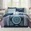 Blaire Navy & Aqua Boho Medallion Queen 10-Piece Comforter Set -Northlight Sales Store 810590802 810590801 810590800 810590799 1