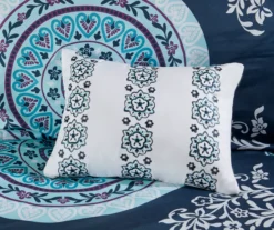 Blaire Navy & Aqua Boho Medallion Queen 10-Piece Comforter Set -Northlight Sales Store 810590802 810590801 810590800 810590799 8