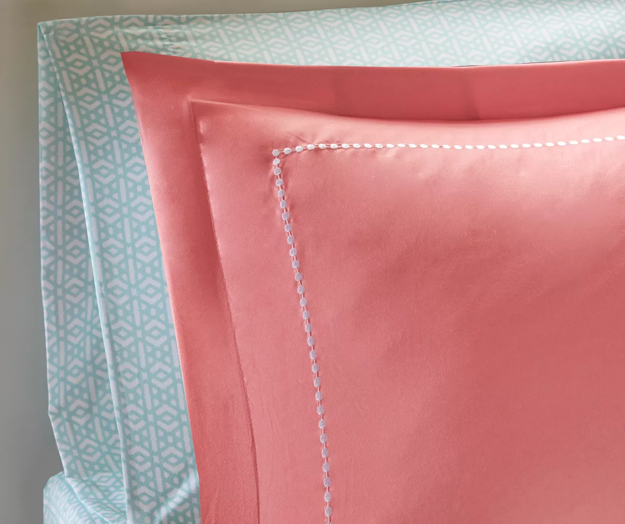 Blaire Coral & Aqua Boho Medallion Twin 8-Piece Comforter Set 10 Blaire Coral & Aqua Boho Medallion Twin 8-Piece Comforter Set - Image 8