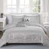 Nova Gray & Silver Metallic Triangle Full/Queen 5-Piece Comforter Set -Northlight Sales Store 810590824 810590823 810590818 1
