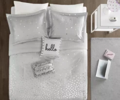 Nova Gray & Silver Metallic Triangle Full/Queen 5-Piece Comforter Set 11 Nova Gray & Silver Metallic Triangle Full/Queen 5-Piece Comforter Set -Northlight Sales Store 810590824 810590823 810590818 3