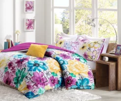 Skye White & Purple Floral Full/Queen 5-Piece Comforter Set -Northlight Sales Store 810590828 810590827 810590825 2