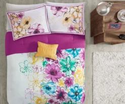 Skye White & Purple Floral Full/Queen 5-Piece Comforter Set -Northlight Sales Store 810590828 810590827 810590825 3