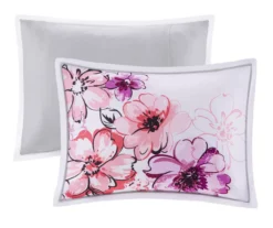 Skye White & Pink Floral King/California King 5-Piece Comforter Set 14 Skye White & Pink Floral King/California King 5-Piece Comforter Set -Northlight Sales Store 810590830 810590829 810590826 4