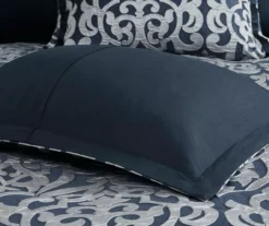 Eliot Navy & White Damask Jacquard California King 8-Piece Comforter Set -Northlight Sales Store 810590837 810590836 810590835 10 1