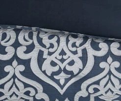 Eliot Navy & White Damask Jacquard King 8-Piece Comforter Set -Northlight Sales Store 810590837 810590836 810590835 12 2