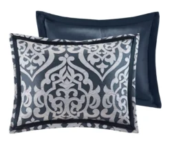 Eliot Navy & White Damask Jacquard California King 8-Piece Comforter Set -Northlight Sales Store 810590837 810590836 810590835 3 1