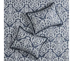 Eliot Navy & White Damask Jacquard California King 8-Piece Comforter Set -Northlight Sales Store 810590837 810590836 810590835 6 1