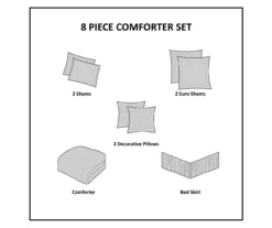 Eliot Tan & Beige Damask Jacquard Queen 8-Piece Comforter Set 25 Eliot Tan & Beige Damask Jacquard Queen 8-Piece Comforter Set -Northlight Sales Store 810590840 810590839 810590838 12