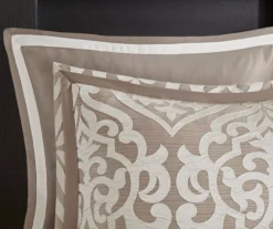Eliot Tan & Beige Damask Jacquard California King 8-Piece Comforter Set 21 Eliot Tan & Beige Damask Jacquard California King 8-Piece Comforter Set -Northlight Sales Store 810590840 810590839 810590838 8 1