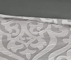 Eliot Silver & White Damask Jacquard California King 8-Piece Comforter Set -Northlight Sales Store 810590843 810590842 810590841 10 1