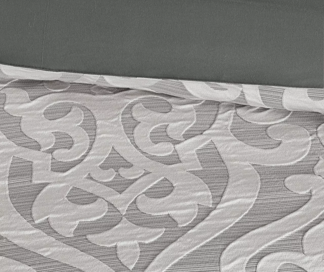 Eliot Silver & White Damask Jacquard King 8-Piece Comforter Set 12 Eliot Silver & White Damask Jacquard King 8-Piece Comforter Set - Image 10