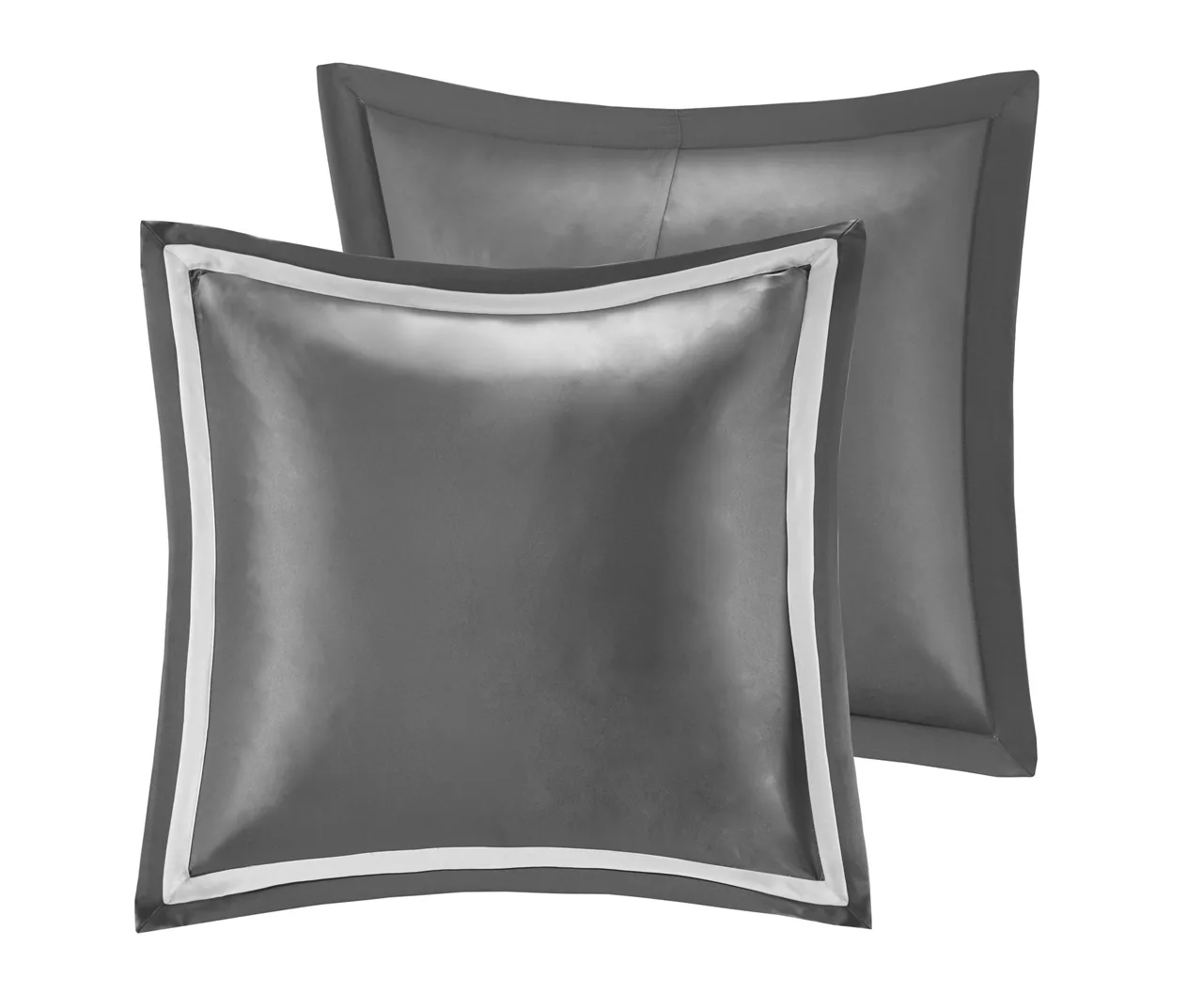 Eliot Silver & White Damask Jacquard King 8-Piece Comforter Set 6 Eliot Silver & White Damask Jacquard King 8-Piece Comforter Set - Image 4