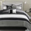 Burnett Gray & Black Color Block Pintuck King 7-Piece Comforter Set -Northlight Sales Store 810590857 810590856 810590855 1 1