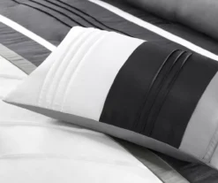 Burnett Gray & Black Color Block Pintuck Queen 7-Piece Comforter Set -Northlight Sales Store 810590857 810590856 810590855 4 2