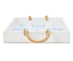 Grecian Getaway Blue & White Tile Print Decorative Tray 7 Grecian Getaway Blue & White Tile Print Decorative Tray -Northlight Sales Store 810592580 A8 3