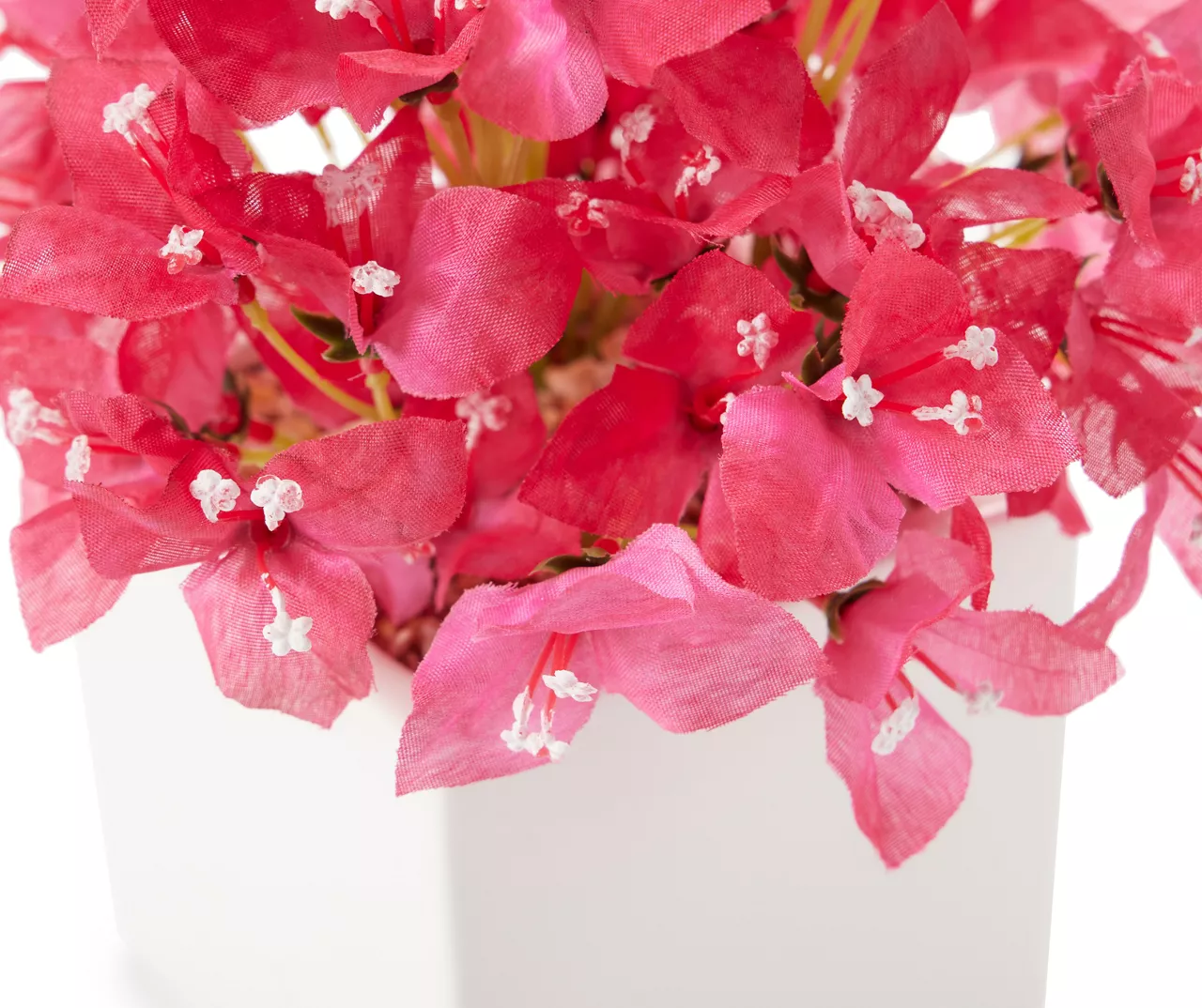 Grecian Getaway Red Artificial Bougainvillea Arrangement With White Pot 4 Grecian Getaway Red Artificial Bougainvillea Arrangement With White Pot - Image 2