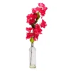 Grecian Getaway Red Artificial Bougainvillea Stem With Glass Vase -Northlight Sales Store 810592588 A0