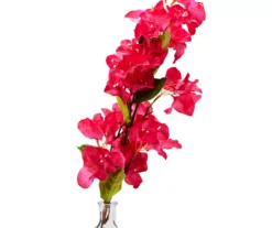 Grecian Getaway Red Artificial Bougainvillea Stem With Glass Vase -Northlight Sales Store 810592588 A8 1