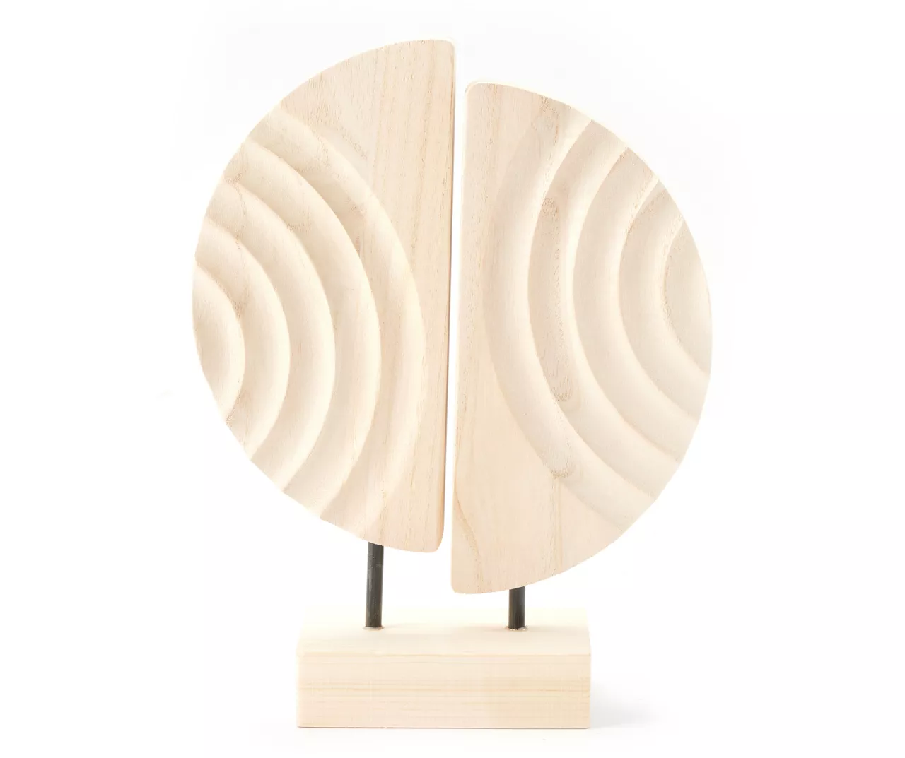 Zenspired Brown Carved Split Circle Tabletop Decor 3 Zenspired Brown Carved Split Circle Tabletop Decor