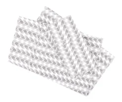 Gray & White Chevron King 4-Piece Microfiber Sheet Set