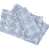 Blue & White Grid Plaid Queen 4-Piece Microfiber Sheet Set -Northlight Sales Store 810593079 810594255 810594256 A0 1