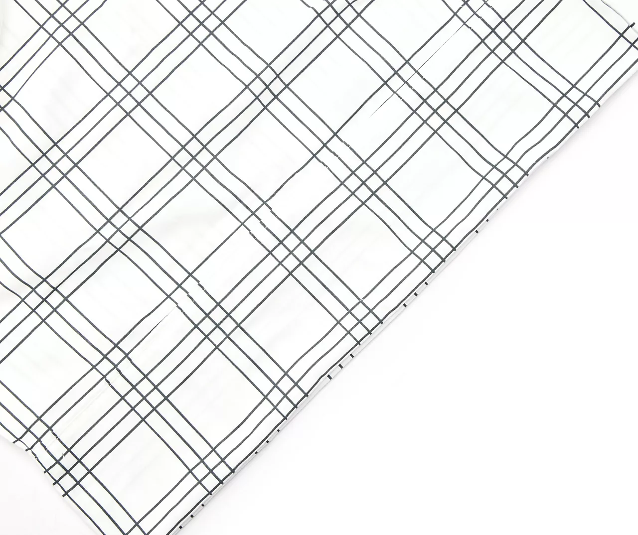 White & Black Grid Plaid Standard Pillowcases, 2-Pack 4 White & Black Grid Plaid Standard Pillowcases, 2-Pack - Image 2