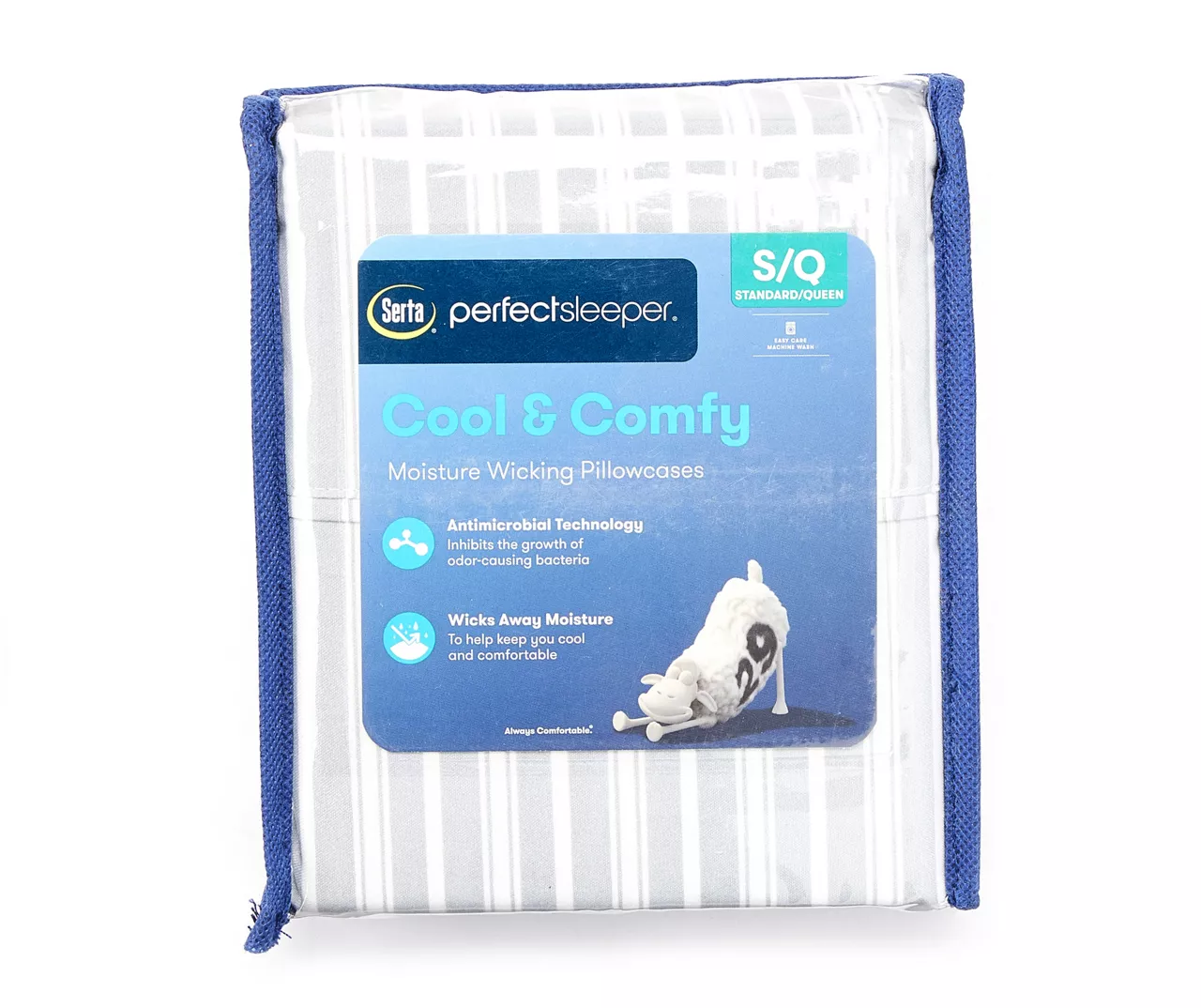 Gray & White Stripe Standard Pillowcases, 2-Pack 3 Gray & White Stripe Standard Pillowcases, 2-Pack