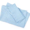 Blue & White Stripe Full 4-Piece Microfiber Sheet Set