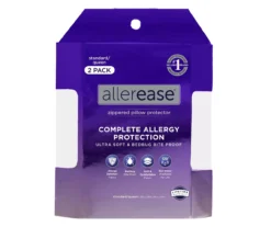 White Complete Allergy Protection Zippered Pillow Protector, 2-Pack