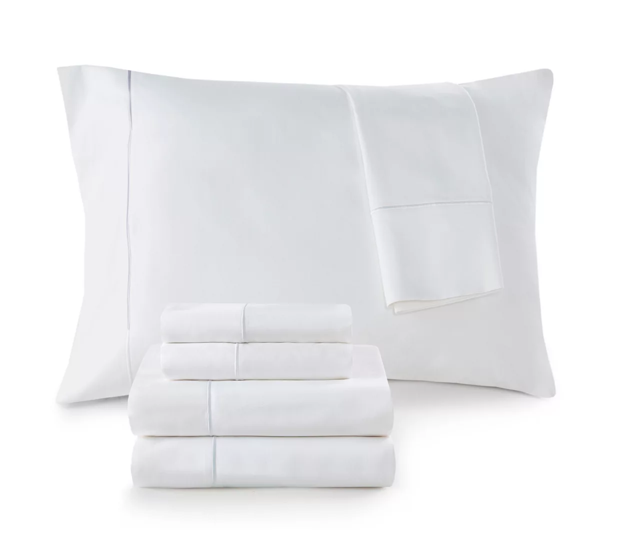 White 600-Thread Count Pima Cotton King 4-Piece Sheet Set 7 White 600-Thread Count Pima Cotton King 4-Piece Sheet Set - Image 5