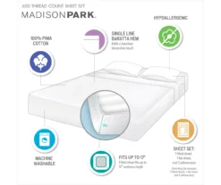 600-Thread Count Pima Cotton Sheet Set -Northlight Sales Store 810595718 810595714 810595719 810595720 D0 12 2