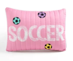 Lush Decor "Soccer" White, Turquoise & Pink Reversible Quilt Set -Northlight Sales Store 810595758 5