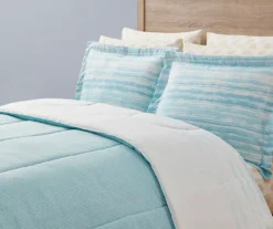 Grecian Getaway Aqua Stripe & Dot Queen 9-Piece Reversible Comforter Set -Northlight Sales Store 810595801 B0 1