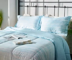 Grecian Getaway Aqua Stripe & Dot Queen 9-Piece Reversible Comforter Set -Northlight Sales Store 810595803 810595801 A0 1