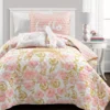 Lush Decor Blush & Gold Watercolor Rose Reversible Quilt Set -Northlight Sales Store 810595926