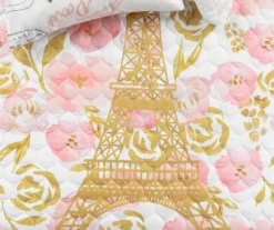 Lush Decor Blush & Gold Watercolor Rose Reversible Quilt Set -Northlight Sales Store 810595927 2