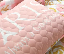 Lush Decor Blush & Gold Watercolor Rose Reversible Quilt Set -Northlight Sales Store 810595927 5