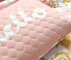 Lush Decor Blush & Gold Watercolor Rose Reversible Quilt Set -Northlight Sales Store 810595927 6