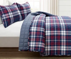 Lush Decor Grayson Farmhouse Navy & Red Plaid Reversible Quilt Set -Northlight Sales Store 810595936 1
