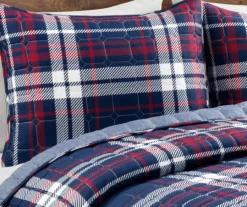 Lush Decor Grayson Farmhouse Navy & Red Plaid Reversible Quilt Set -Northlight Sales Store 810595936 2