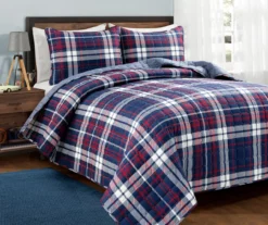 Lush Decor Grayson Farmhouse Navy & Red Plaid Reversible Quilt Set -Northlight Sales Store 810595936
