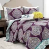 Lush Decor Harley Purple & Turquoise Paisley Arabesque Quilt Set -Northlight Sales Store 810595938