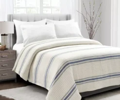 Lush Decor Farmhouse Stripe Quilted Coverlet -Northlight Sales Store 810595942