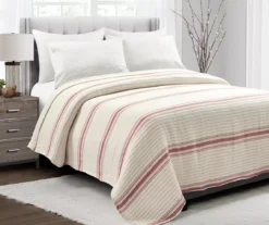 Lush Decor Farmhouse Stripe Quilted Coverlet -Northlight Sales Store 810595943